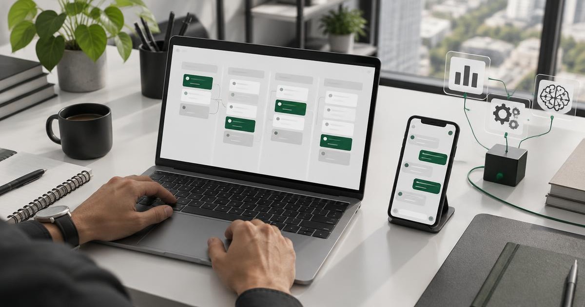 Operação comercial integrada com pipeline Kanban, mensagens, automação e inteligência artificial